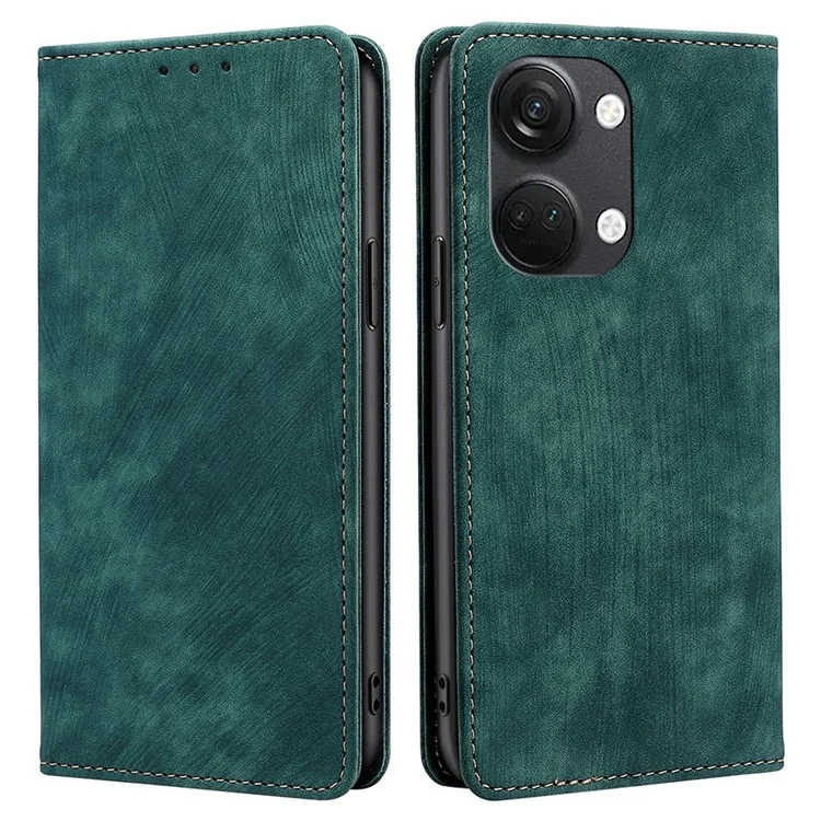 Handyhülle für OnePlus Nord 3 5G / Ace 2V 5G, stoßfest, aus PU-Leder, RFID-blockierend, Stand-Wallet-Flip-Cover - Grün