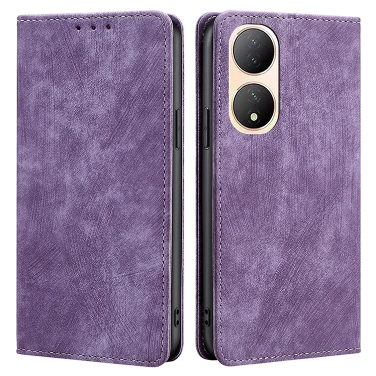 Für vivo Y100 5G Stoßfestes PU-Leder Stand Wallet RFID Blocking Handy Hülle Flip Cover - Lila