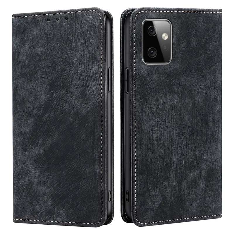 RFID Blocking Shell for Motorola Moto G Power 5G Stand Wallet Phone Case PU Leather Flip Cover - Black