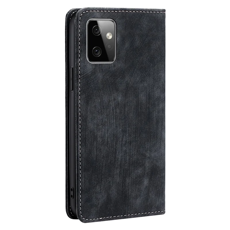 RFID Blocking Shell for Motorola Moto G Power 5G Stand Wallet Phone Case PU Leather Flip Cover - Black