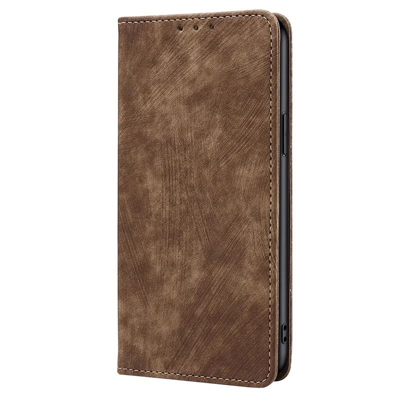 Phone Cover for TECNO Spark 10C 4G RFID Blocking Shell with Stand Wallet PU Leather Shockproof Case - Brown