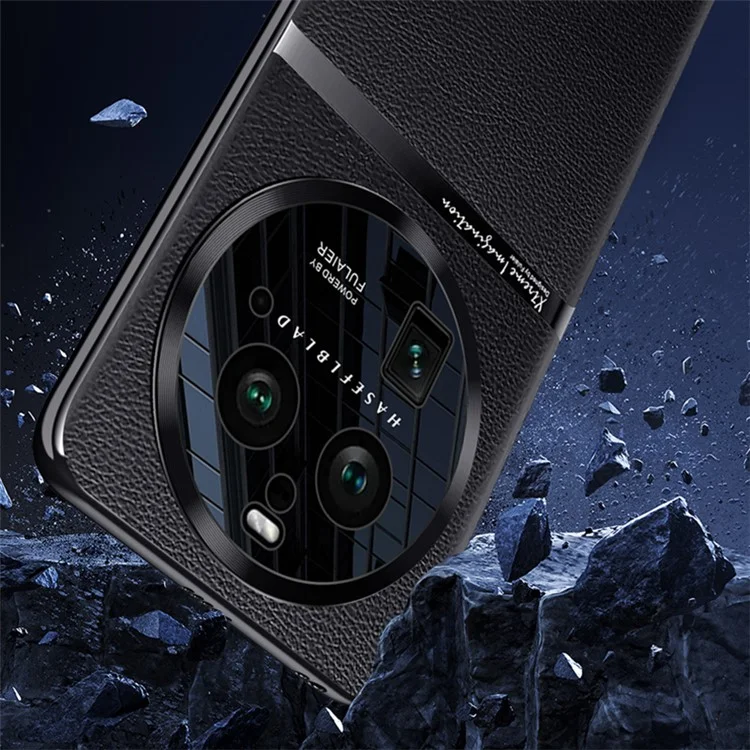 Für Oppo Find X6 Pro Stoßfestes Handyhülle PU-Leder + PC-Defender-Schale Rückabdeckung - Silber
