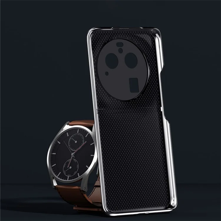 Für Oppo Find X6 Pro Stoßfestes Handyhülle PU-Leder + PC-Defender-Schale Rückabdeckung - Silber