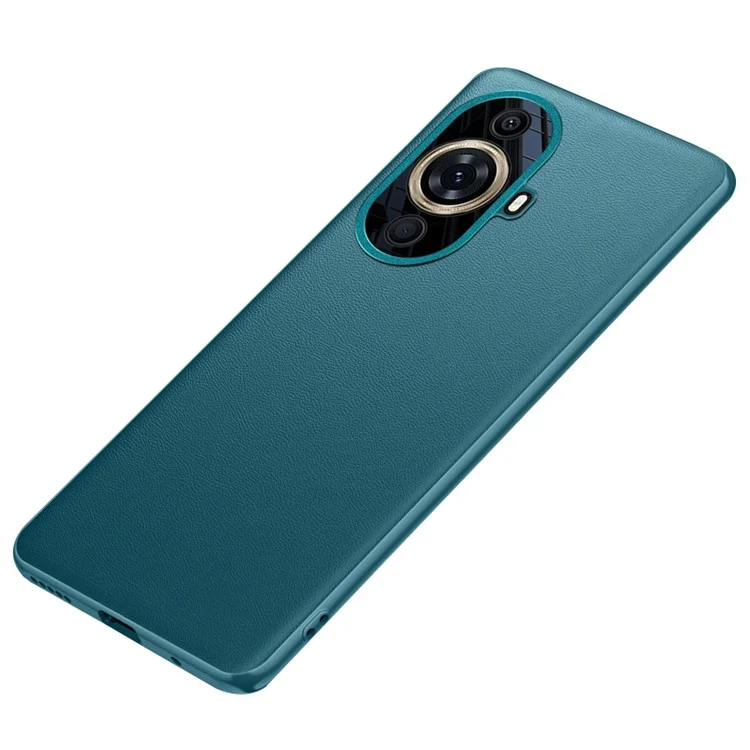 Capa Protetora de Lente de Metal para Telefone Huawei nova 11 Pro / nova 11 Ultra, Capa de Telefone Revestida de Couro TPU+PC (2ª Geração) - Verde