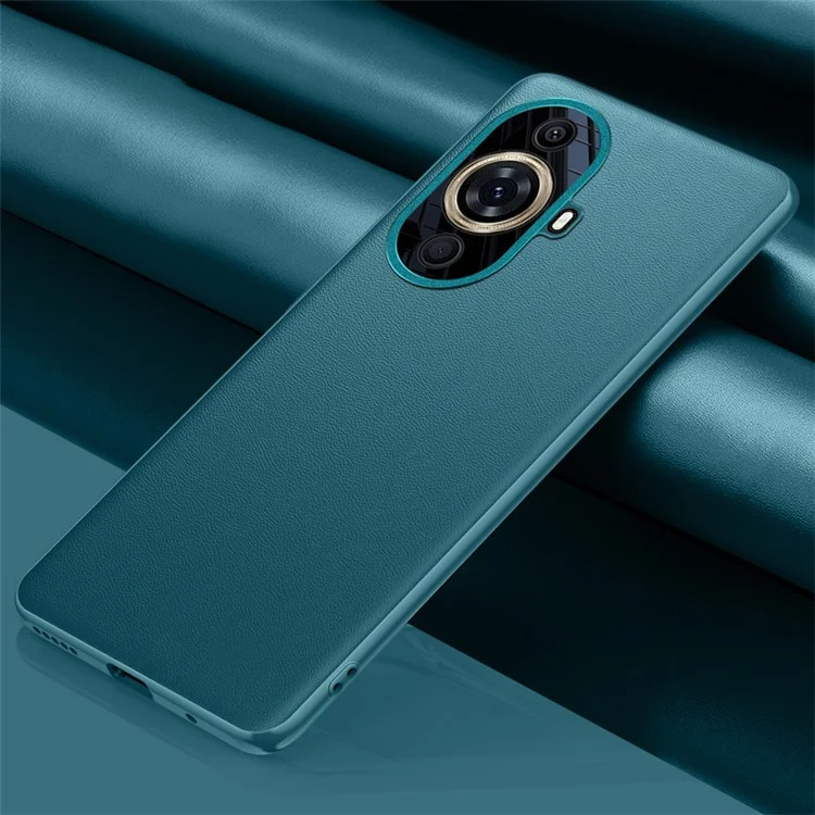 Capa Protetora de Lente de Metal para Telefone Huawei nova 11 Pro / nova 11 Ultra, Capa de Telefone Revestida de Couro TPU+PC (2ª Geração) - Verde