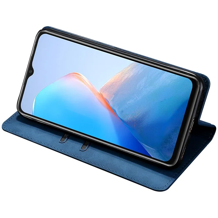 Funda de teléfono para Infinix Hot 11 Versión Rusa - Cuero PU Tacto-Suave con Soporte y Tarjetero - Azul