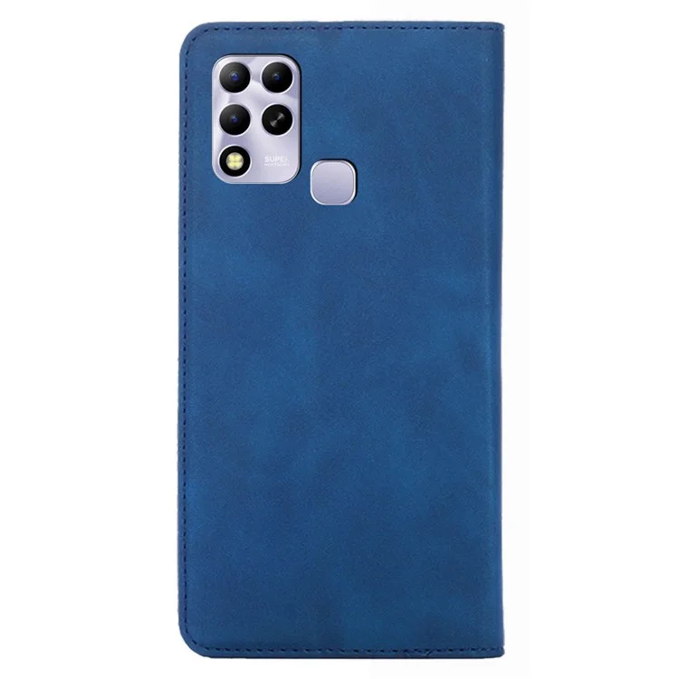 Funda de teléfono para Infinix Hot 11 Versión Rusa - Cuero PU Tacto-Suave con Soporte y Tarjetero - Azul