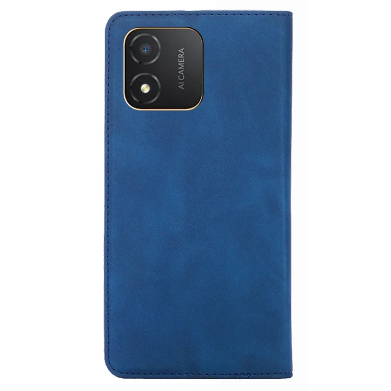 For Honor X5 4G Card Holder Scratch Resistant PU Leather Case Skin-touch Stand Mobile Phone Cover - Blue