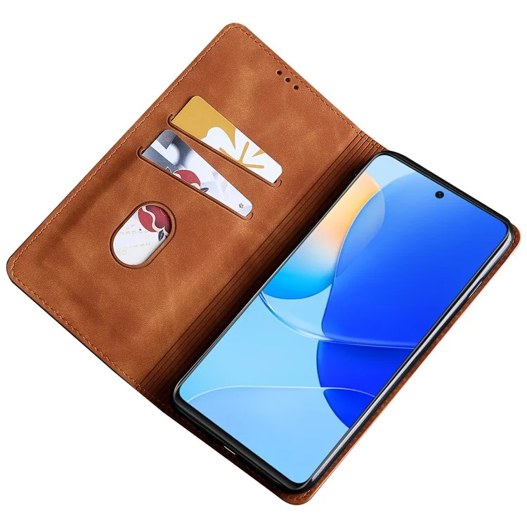 Para Honor X40 / X9a / Magic5 Lite 5G Funda de Teléfono Móvil de Piel PU con Soporte y Tarjetero - Marrón Claro