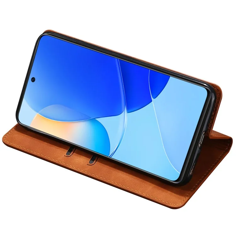 Para Honor X40 / X9a / Magic5 Lite 5G Funda de Teléfono Móvil de Piel PU con Soporte y Tarjetero - Marrón Claro