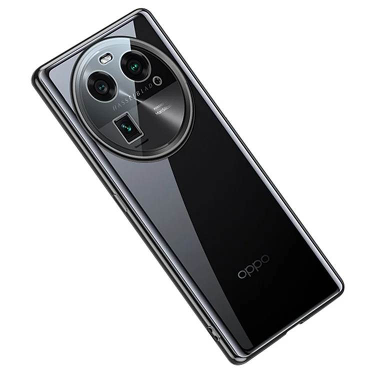 SULADA Для Oppo Find X6 TPU чехол для телефона Electroplating Straight Edge Clear Anti-drop Cover - Черный