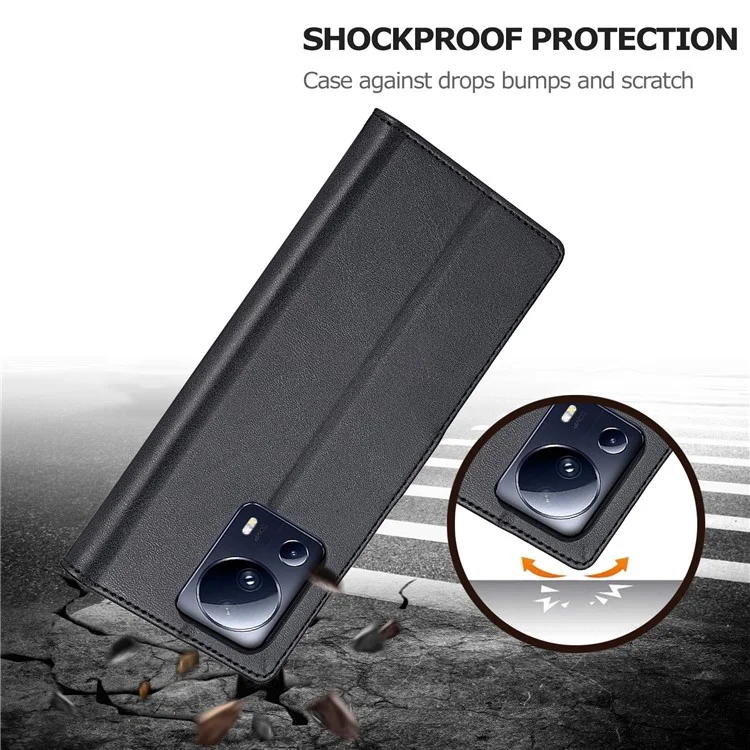 LC.IMEEKE Pour Xiaomi 13 Lite / Civi 2 5G Étui Portefeuille en Cuir PU avec Support - Noir