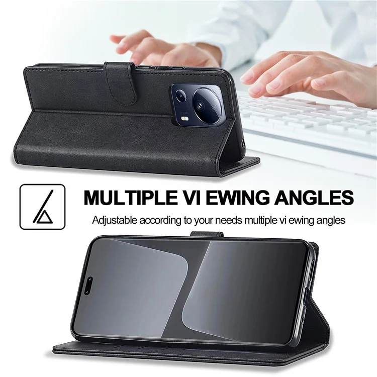 LC.IMEEKE Pour Xiaomi 13 Lite / Civi 2 5G Étui Portefeuille en Cuir PU avec Support - Noir
