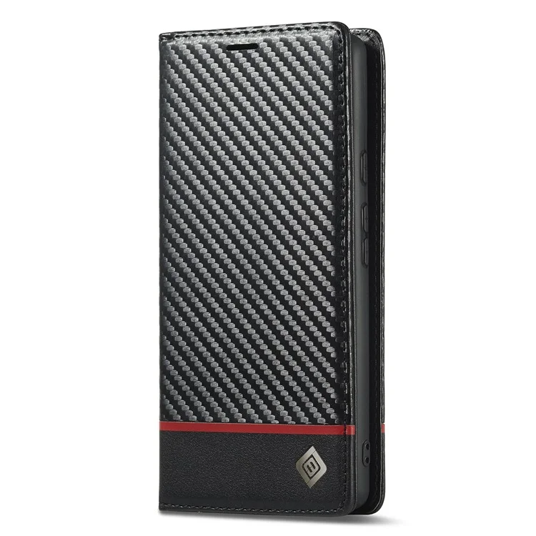 LC.IMEEKE For Google Pixel 8 Wallet Stand Phone Leather Case Carbon Fiber Texture Cover - Horizontal Stripe