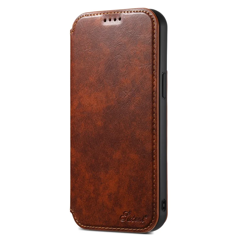 SUTENI J05 For iPhone 14 Pro Max Phone Leather Case Compatible with MagSafe Stand Wallet Cover - Khaki