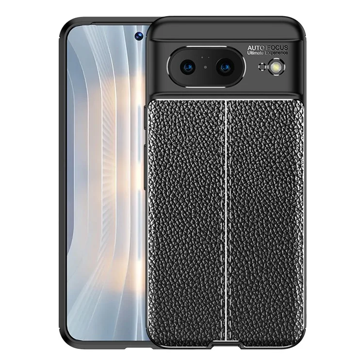 Pour Google Pixel 8 Anti-Scratch Litchi Texture TPU Mobile Phone Case Shockproof Cell Phone Cover - Noir