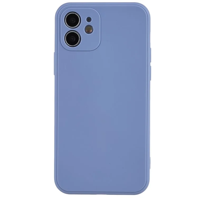 Pour iPhone 12 6.1 pouces Straight Edge Phone Case Soft TPU Precise Cutout Anti-fall Protective Cover - Lavender Grey