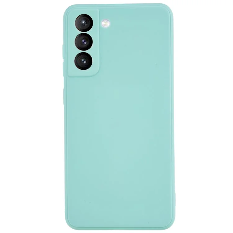 TPU Phone Case for Samsung Galaxy S21 FE 5G Shock-Absorption Precise Cutout Straight Edge Cover - Baby Blue
