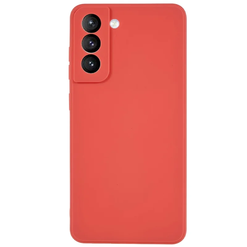 TPU Shockproof Phone Case for Samsung Galaxy S21 4G / 5G Straight Edge Precise Cutout Anti-Scratch Cover - Hawthorn Red