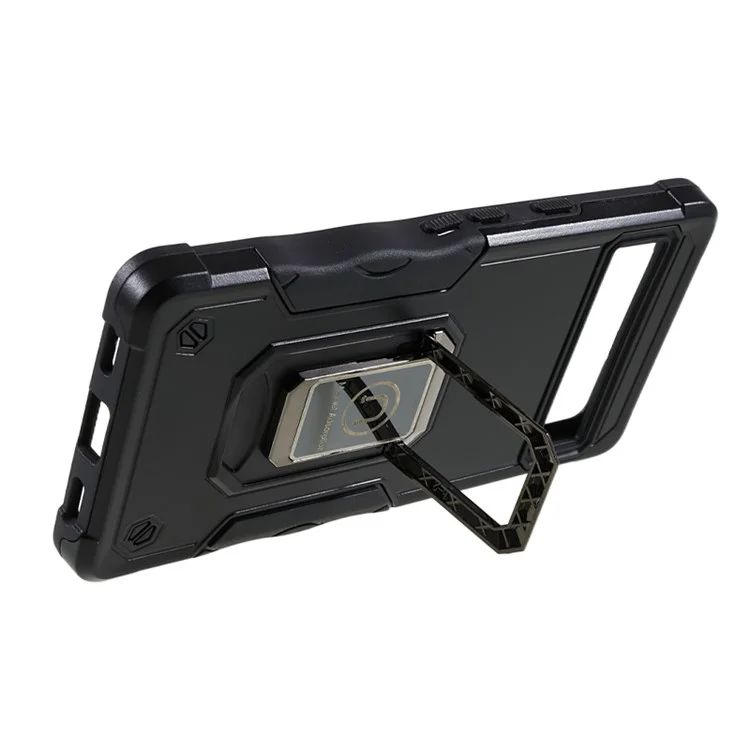 Pour Google Pixel 7a Kickstand Phone Case PC+TPU Drop-proof Phone Cover - Noir