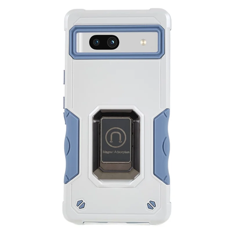 For Google Pixel 7a Kickstand Phone Case PC+TPU Drop-proof Phone Cover - White