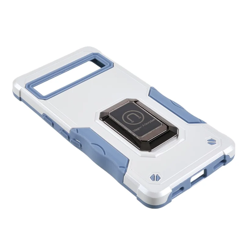 For Google Pixel 7a Kickstand Phone Case PC+TPU Drop-proof Phone Cover - White