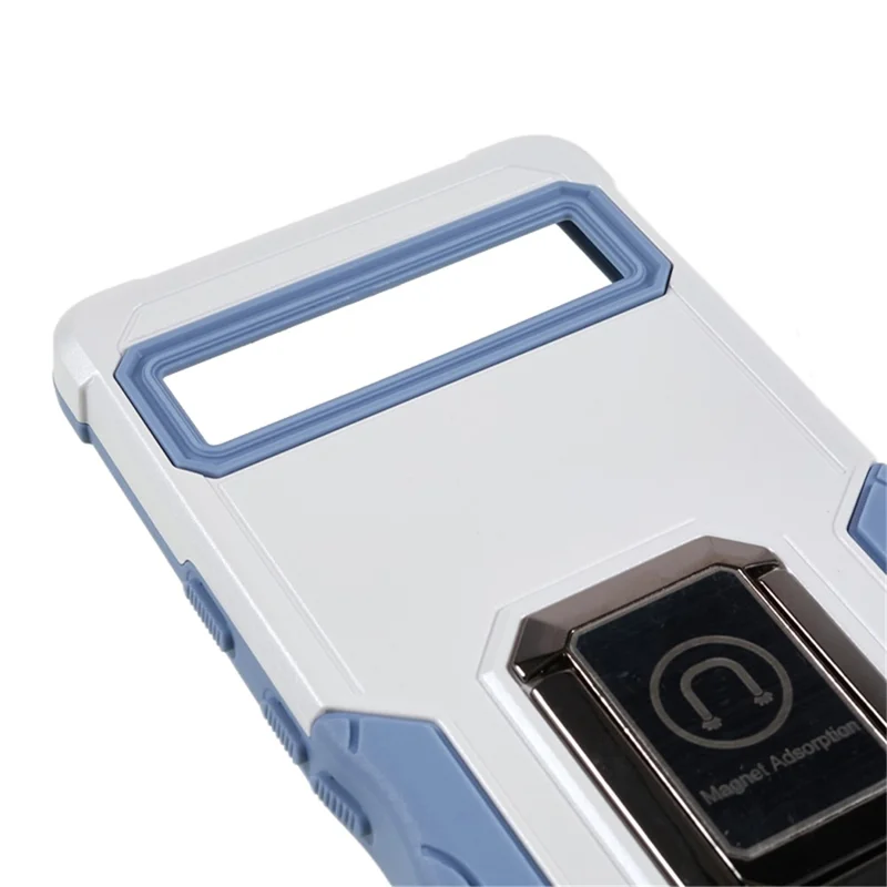 For Google Pixel 7a Kickstand Phone Case PC+TPU Drop-proof Phone Cover - White