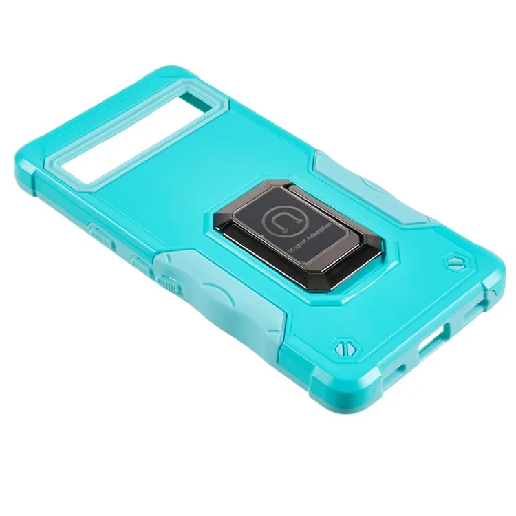Para Google Pixel 7a Kickstand Phone Case PC+TPU a prueba de golpes Funda para teléfono - Verde menta