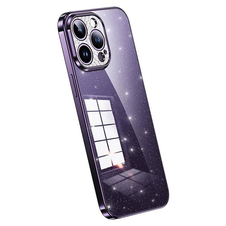 SULADA Для iPhone 14 Pro Rhinestone Decor Phone Case Glitter Electroplating TPU Cover - Purple