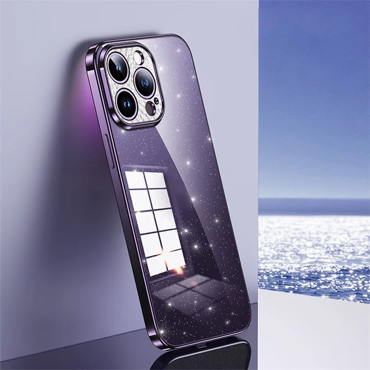 SULADA Для iPhone 14 Pro Rhinestone Decor Phone Case Glitter Electroplating TPU Cover - Purple