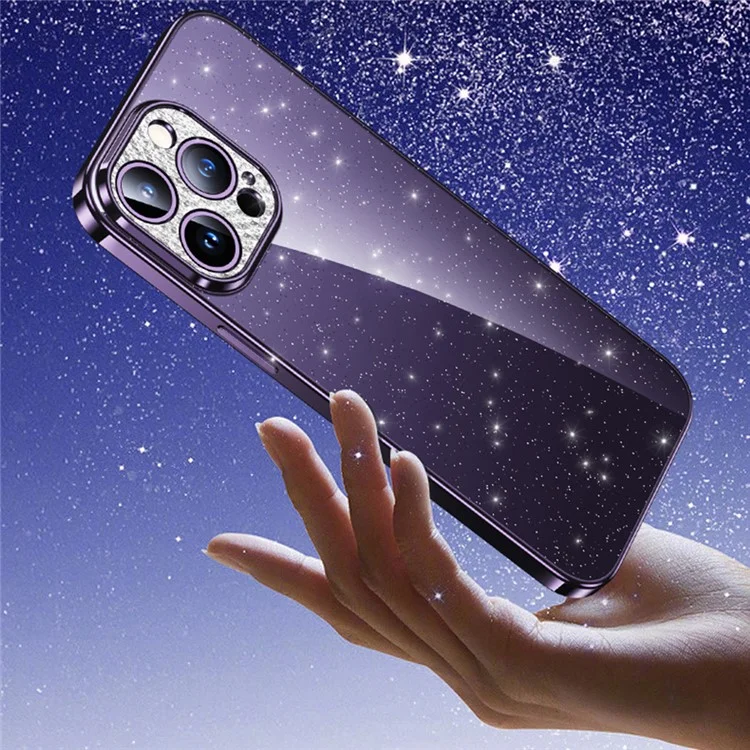 SULADA Для iPhone 14 Pro Rhinestone Decor Phone Case Glitter Electroplating TPU Cover - Purple