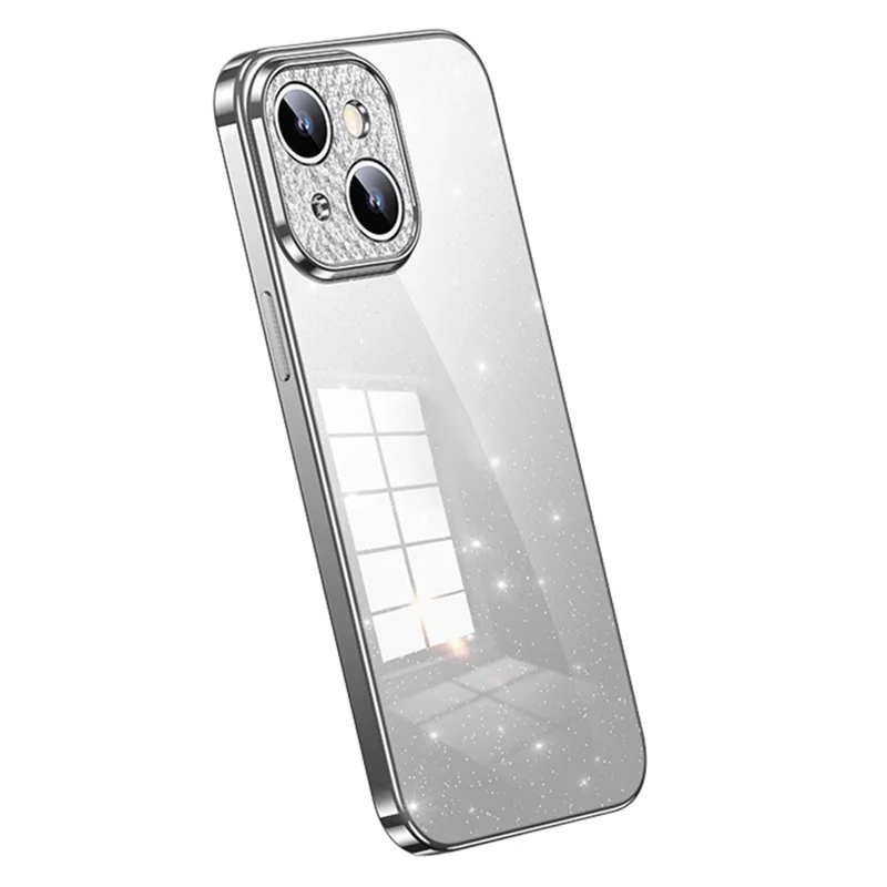 SULADA For iPhone 14 Plus Electroplating TPU Phone Case Rhinestone Decor Glitter Phone Cover - White
