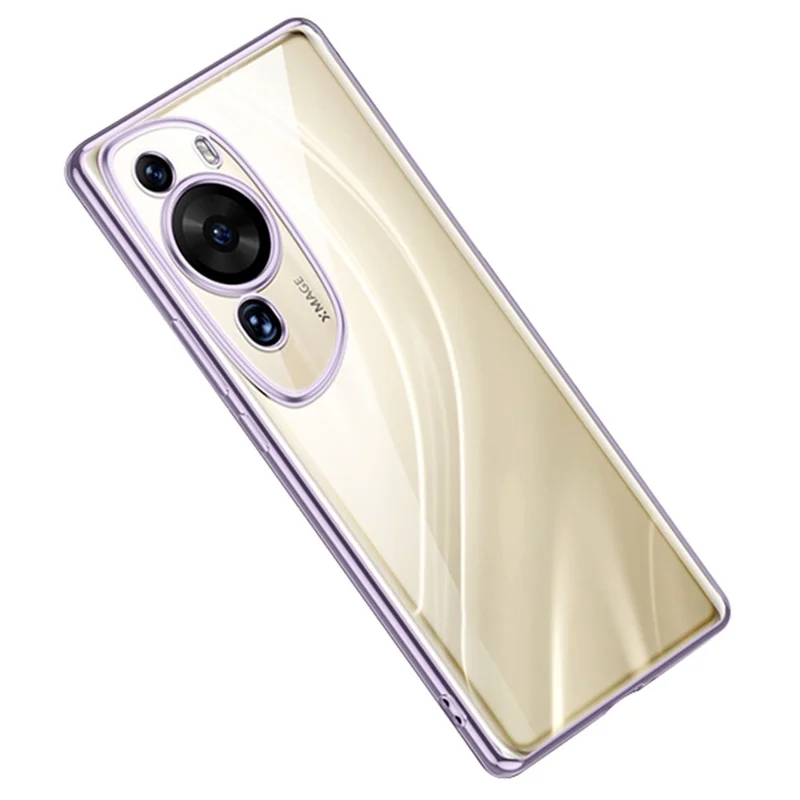 SULADA For Huawei P60 Art Straight Edge Back Cover Soft TPU Electroplating Clear Phone Case - Purple
