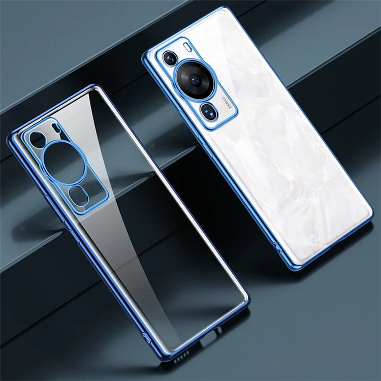 SULADA для Huawei P60 Pro Мягкий чехол из TPU-пластика Clear Phone Case с электрохромным покрытием, прямыми краями и защитной крышкой - синий