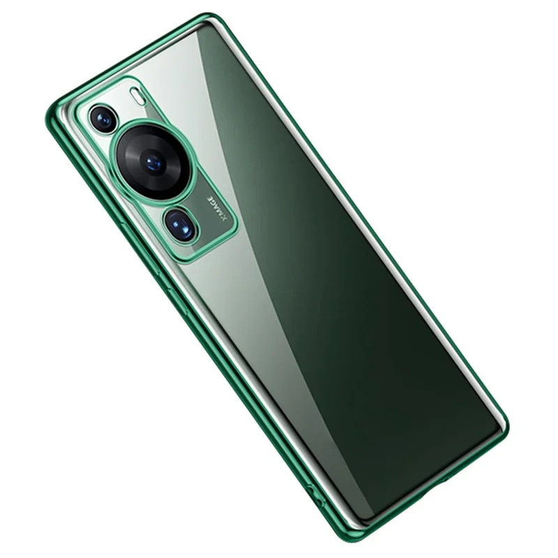 SULADA For Huawei P60 Pro Soft TPU Clear Phone Case Electroplating Straight Edge Protective Cover - Green