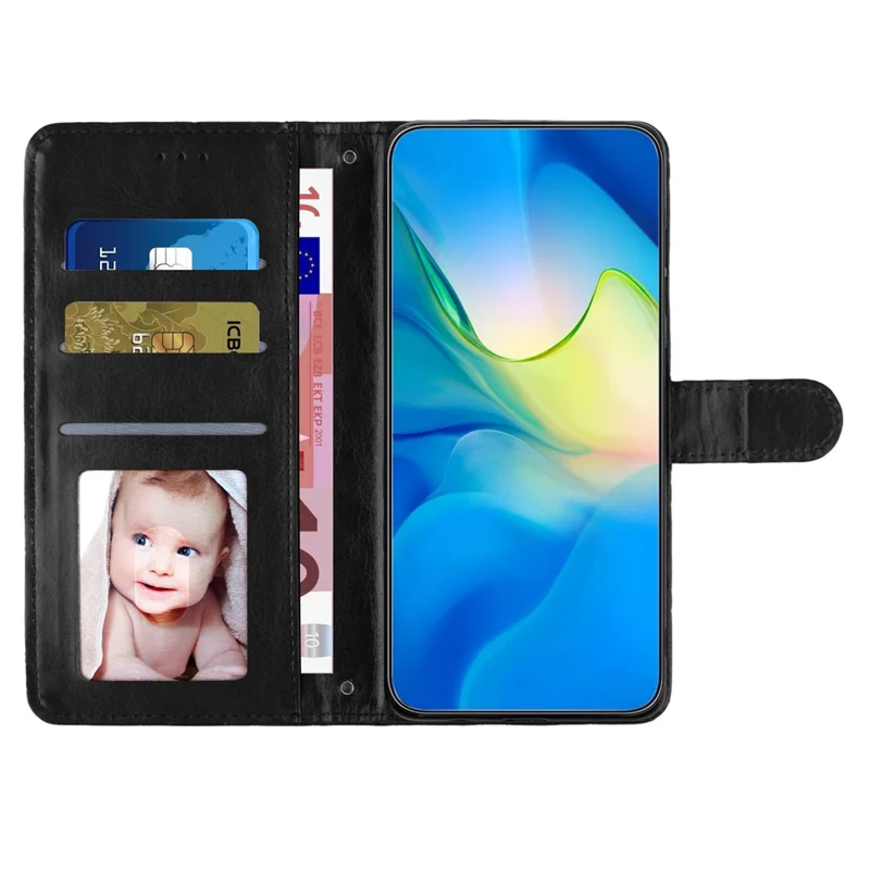 Stand Phone Case For Samsung Galaxy A34 5G Stitching Line Rhombus PU Leather Wallet Phone Cover with Strap - Black