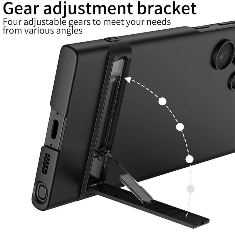 GKK pour Samsung Galaxy S23 Ultra Coque de téléphone à support Étui rigide mince en PC - Vert de minuit