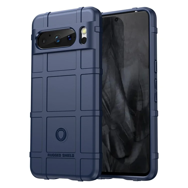 For Google Pixel 8 Pro Soft TPU Phone Case Square Grid Texture Phone Cover - Blue