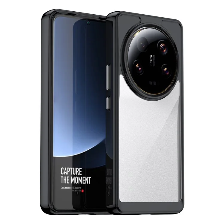Per Xiaomi 13 Ultra Custodia posteriore trasparente TPU+Acrilico Anti-Graffio Antiurto Custodia per telefono - Nero