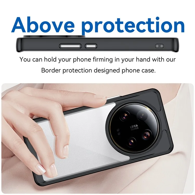 Per Xiaomi 13 Ultra Custodia posteriore trasparente TPU+Acrilico Anti-Graffio Antiurto Custodia per telefono - Nero
