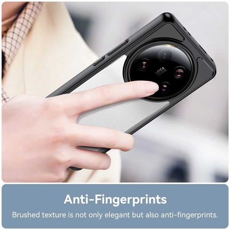 Per Xiaomi 13 Ultra Custodia posteriore trasparente TPU+Acrilico Anti-Graffio Antiurto Custodia per telefono - Nero