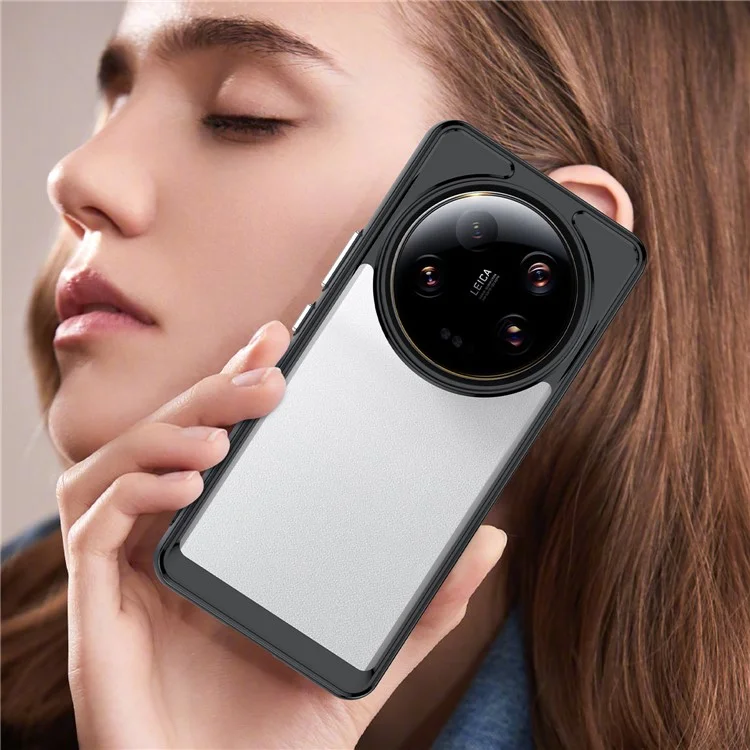 Per Xiaomi 13 Ultra Custodia posteriore trasparente TPU+Acrilico Anti-Graffio Antiurto Custodia per telefono - Nero
