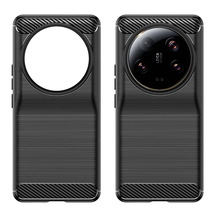 Kohlefaser-Textur TPU-Hülle für Xiaomi 13 Ultra, kratzfeste gebürstete Schutzabdeckung für Mobiltelefone - Schwarz