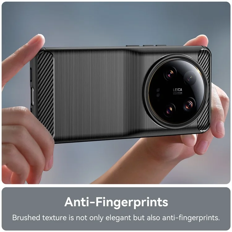 Kohlefaser-Textur TPU-Hülle für Xiaomi 13 Ultra, kratzfeste gebürstete Schutzabdeckung für Mobiltelefone - Schwarz