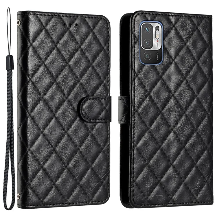 For Xiaomi Poco M3 Pro 4G / 5G / Redmi Note 10 5G / Note 10T 5G Leather Phone Case with Stand Wallet - Black