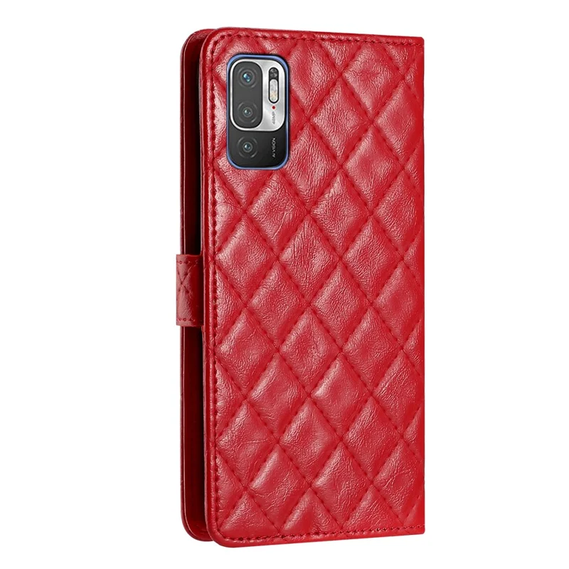 For Xiaomi Poco M3 Pro 4G / 5G / Redmi Note 10 5G / Note 10T 5G Leather Phone Case with Stand Wallet - Red