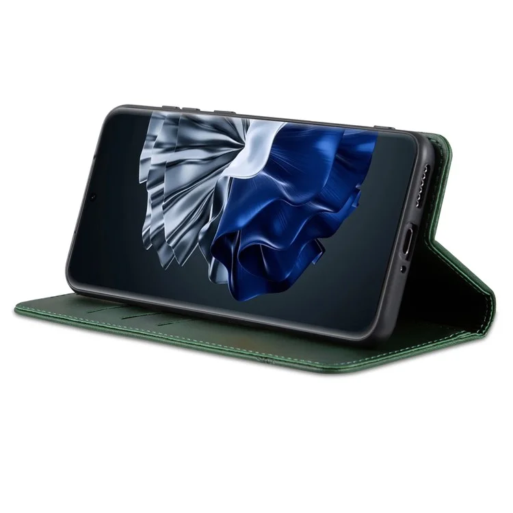 AZNS Pour Huawei P60 / P60 Pro Étui de téléphone en cuir PU avec support de portefeuille Anti-rayures - Vert