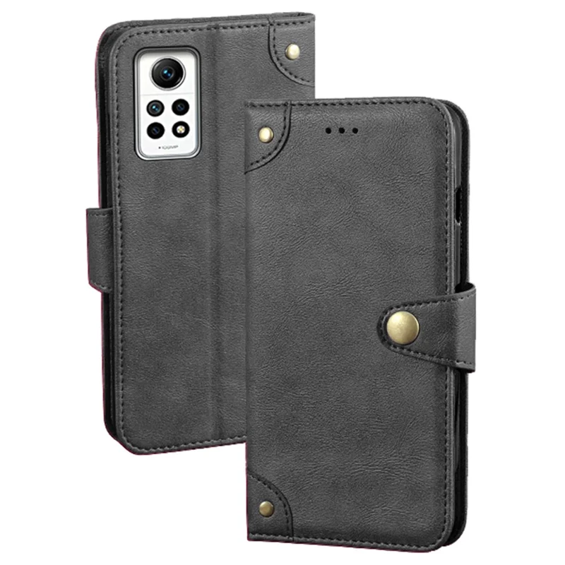 IDEWEI For Xiaomi Redmi Note 12 Pro 4G / Note 11 Pro 5G (Qualcomm) / 11 Pro 4G (MediaTek) Leather Wallet Case Stand Phone Cover - Black