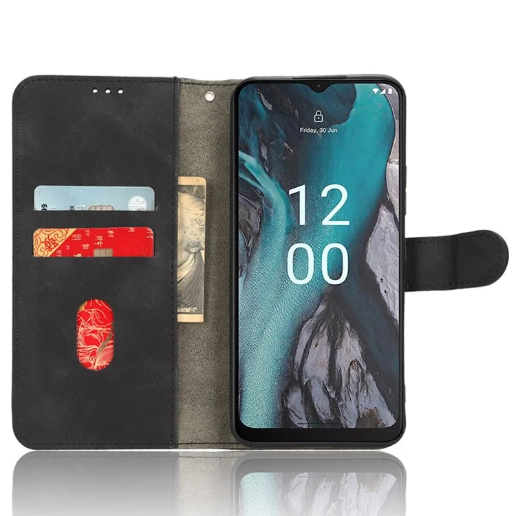 Per Nokia C22 Custodia protettiva in pelle PU con funzione di supporto - Nero