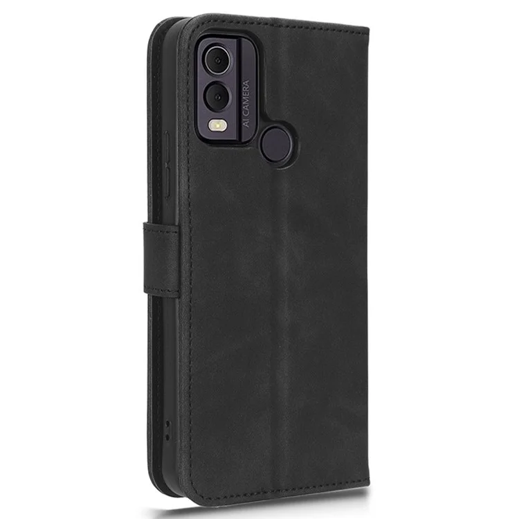 Pour Nokia C22 PU Cuir Protecteur de Protection Porte-touche Portefeuille Écouteur Téléphone - Noir